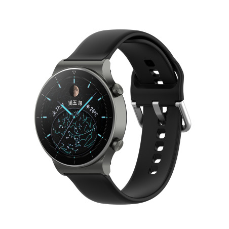 Bracelete SmoothSilicone Com Fivela para Huawei Watch 4 - Preto