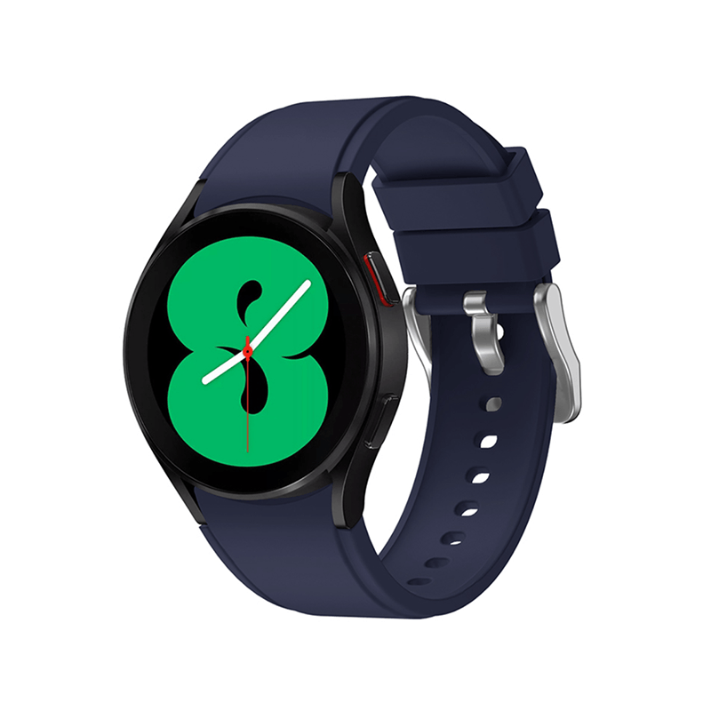 Bracelete SmoothSilicone Com Fivela para Samsung Galaxy Watch4 Bluetooth 44mm - Azul Escuro