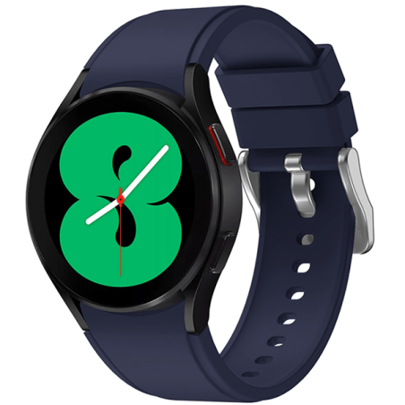 Bracelete SmoothSilicone Com Fivela para Samsung Galaxy Watch4 Bluetooth 44mm - Azul Escuro