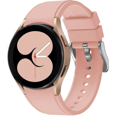 Bracelete SmoothSilicone Com Fivela para Samsung Galaxy Watch4 Bluetooth 4G 44mm - Rosa