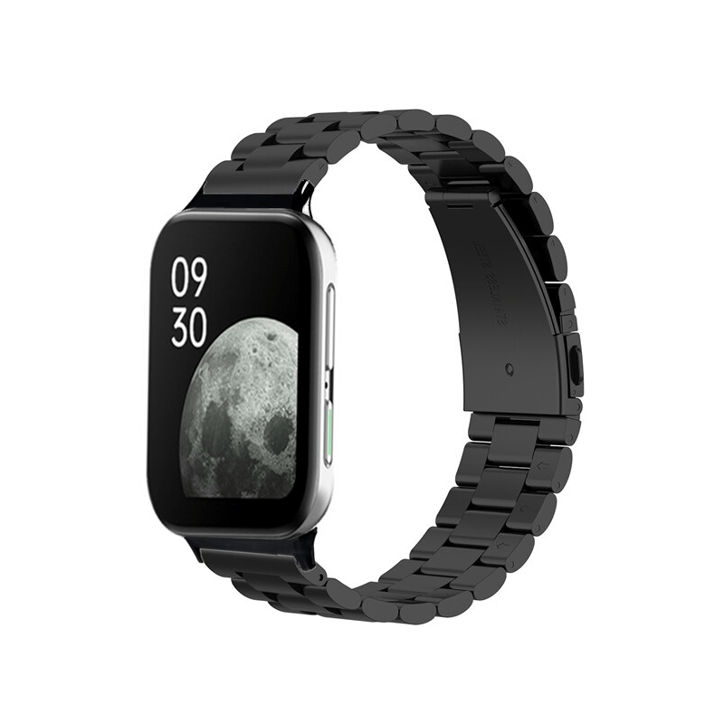 Bracelete Aço Stainless Lux + Ferramenta para Oppo Watch 2 46mm LTE - Preto