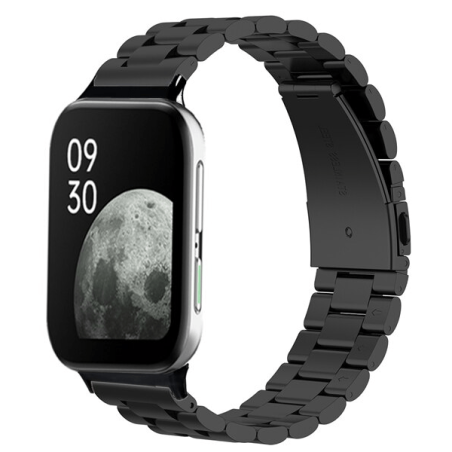 Bracelete Aço Stainless Lux + Ferramenta para Oppo Watch 2 46mm LTE - Preto