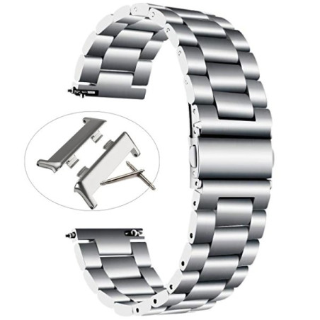 Bracelete Aço Stainless Lux + Ferramenta para Oppo Watch 41mm - Cinza