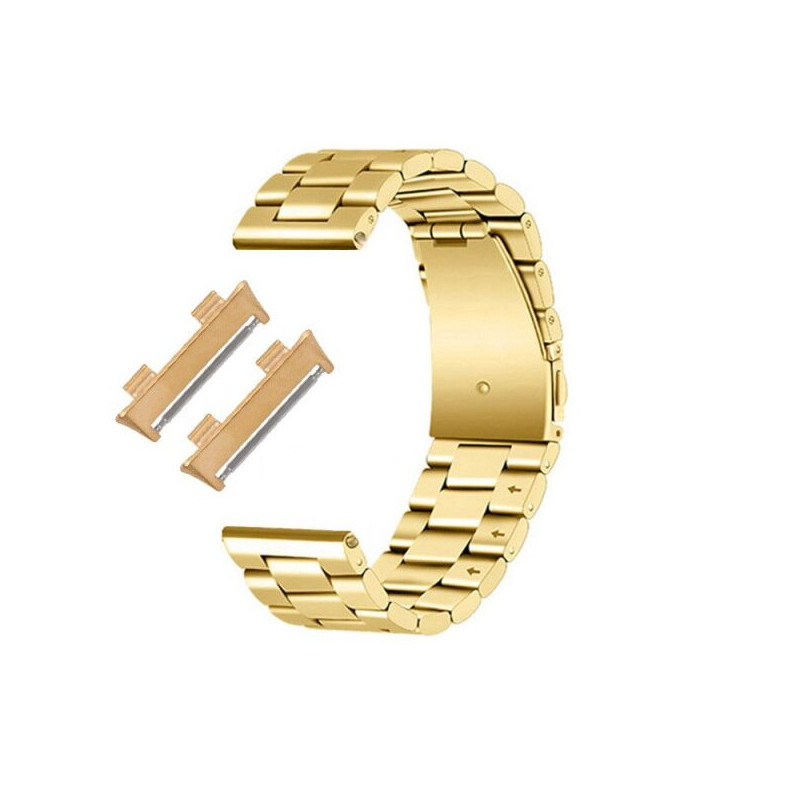 Bracelete Aço Stainless Lux + Ferramenta para Oppo Watch 46mm - Ouro