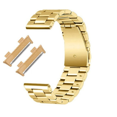 Bracelete Aço Stainless Lux + Ferramenta para Oppo Watch 46mm - Ouro