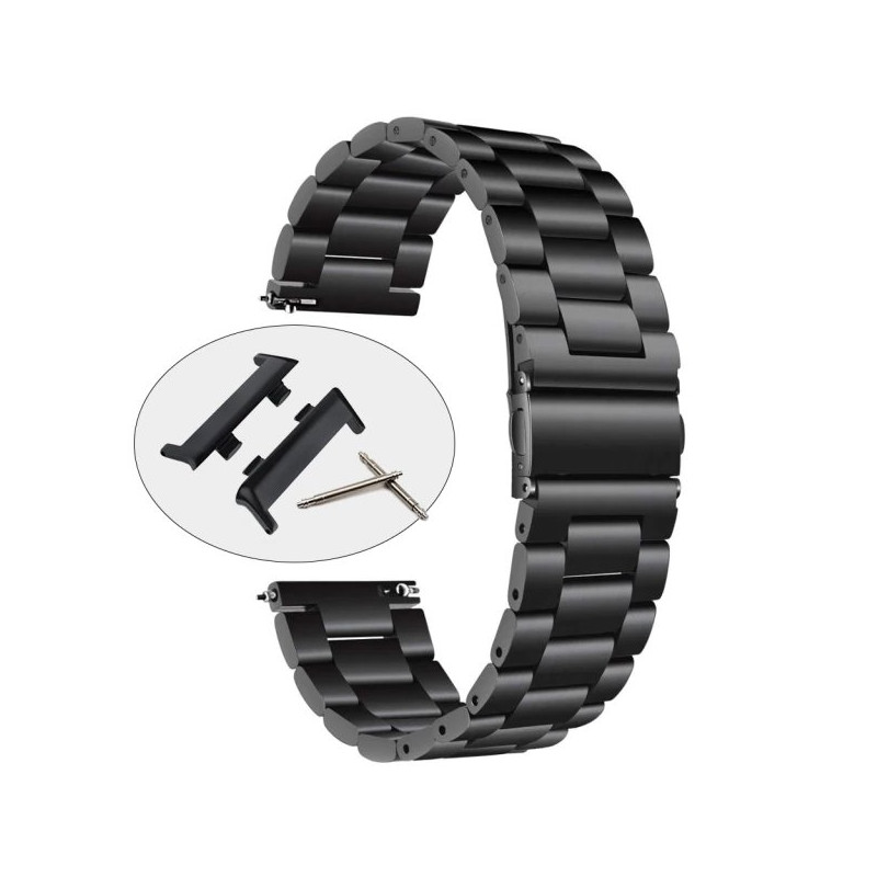 Bracelete Aço Stainless Lux + Ferramenta para Oppo Watch 46mm - Preto