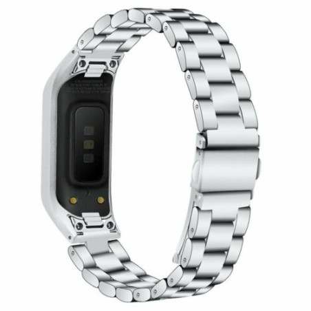 Bracelete Aço Stainless Lux + Ferramenta para Samsung Galaxy Fit e (R375) - Cinza