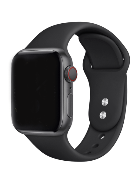 Bracelete SmoothSilicone para Apple Watch Series 9 Aluminum - 45mm - Preto