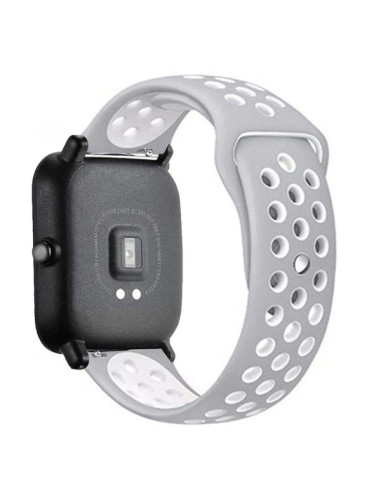 Bracelete SportyStyle para AmazFit Bip Lite - Cinza / Branco