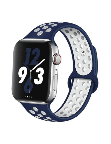 Bracelete SportyStyle para Apple Watch Edition Series 7 - 41mm - Azul Escuro / Branco