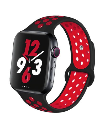 Bracelete SportyStyle para Apple Watch Edition Series 7 - 41mm - Preto / Vermelho