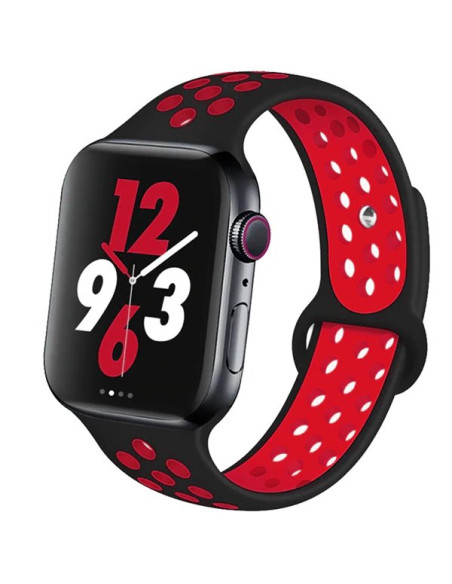 Bracelete SportyStyle para Apple Watch Edition Series 7 - 41mm - Preto / Vermelho