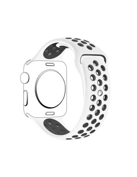 Bracelete SportyStyle para Apple Watch Edition Series 7 - 45mm - Branco / Preto