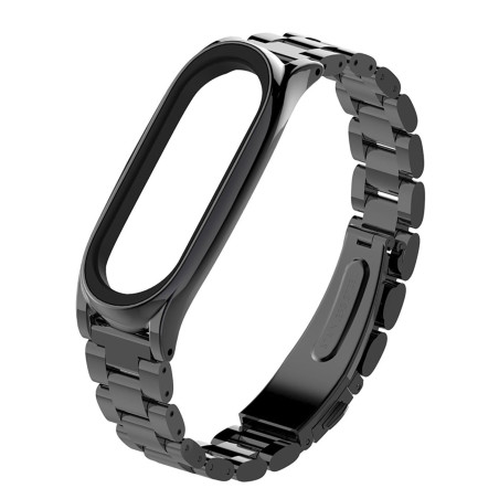 Bracelete Aço Stainless Lux + Ferramenta para Xiaomi Mi Band 3 / Mi Band 4 - Preto