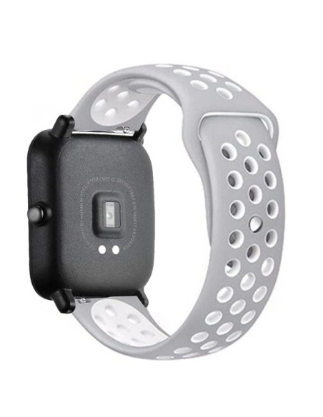 Bracelete SportyStyle para Garmin Fenix 6S Sapphire - 42mm - Cinza / Branco