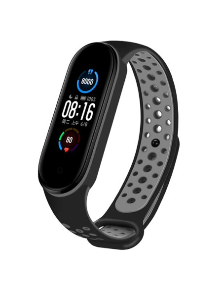 Bracelete SportyStyle para Xiaomi Mi Band 3 - Preto / Cinza