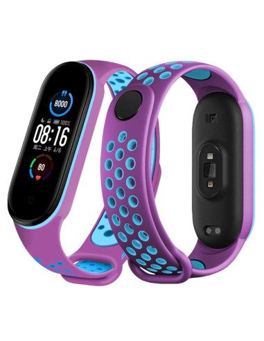 Bracelete SportyStyle para Xiaomi Mi Band 5 - Violeta / Azul