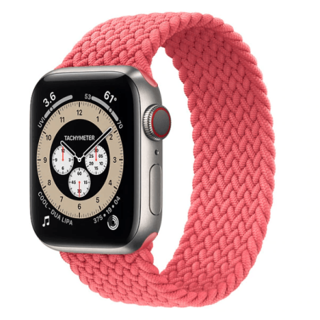 Bracelete Braided Solo NylonSense para Apple Watch Edition Series 7 - 41mm (Pulso:165-176mm) - Rosa