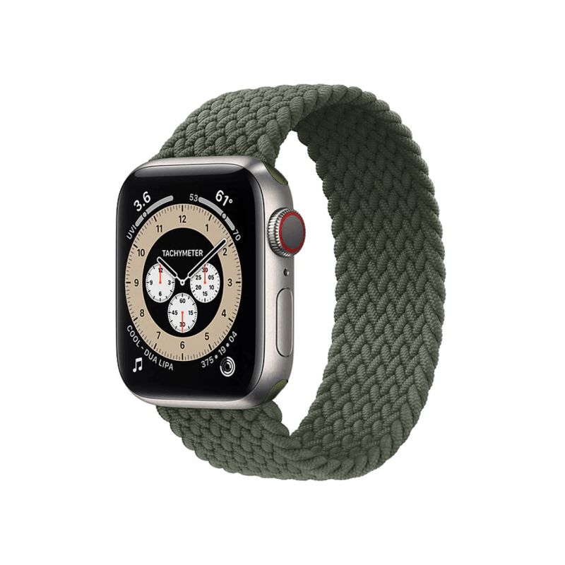 Bracelete Braided Solo NylonSense para Apple Watch Edition Series 7 - 41mm (Pulso:165-176mm) - Verde Escuro