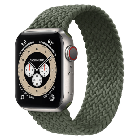 Bracelete Braided Solo NylonSense para Apple Watch Edition Series 7 - 41mm (Pulso:165-176mm) - Verde Escuro