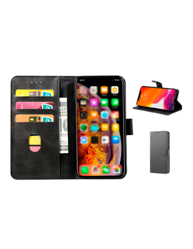 Capa MagneticFlipWallet Com Aba para Xiaomi Poco M4 Pro - Preto