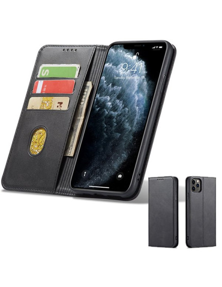 Capa MagneticFlipWallet para Apple iPhone 14 Pro - Preto