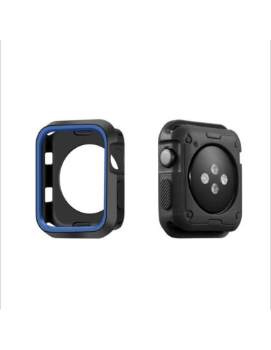 Capa Military Anti-Impacto DoubleColor para Apple Watch SE (2022) 44mm - Preto / Azul