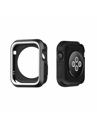 Capa Military Anti-Impacto DoubleColor para Apple Watch SE (2022) 44mm - Preto / Branco