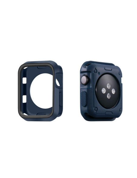 Capa Military Anti-Impacto DoubleColor para Apple Watch Series 6 - 40mm - Azul Escuro / Preto