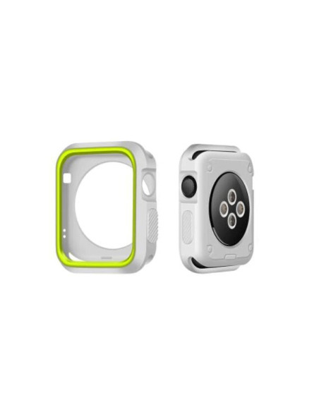 Capa Military Anti-Impacto DoubleColor para Apple Watch Series 8 Aluminum - 41 mm - Cinza / Verde Fluorescente