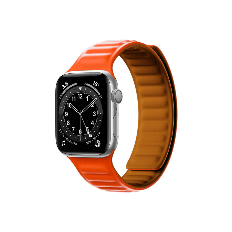 Bracelete Magnetic SmoothSilicone para Apple Watch Series 8 Aluminum - 45mm - Laranja