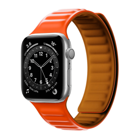 Bracelete Magnetic SmoothSilicone para Apple Watch Series 8 Aluminum - 45mm - Laranja