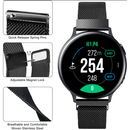 Bracelete Milanese Loop Fecho Magnético para AmazFit Bip 3 - Preto