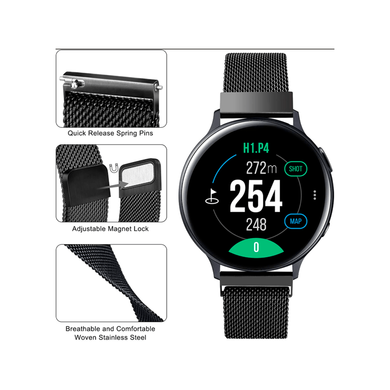 Bracelete Milanese Loop Fecho Magnético para AmazFit GTR 4 - Preto