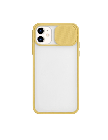 Capa Slide Window Anti Choque Frosted para iPhone X - Amarelo