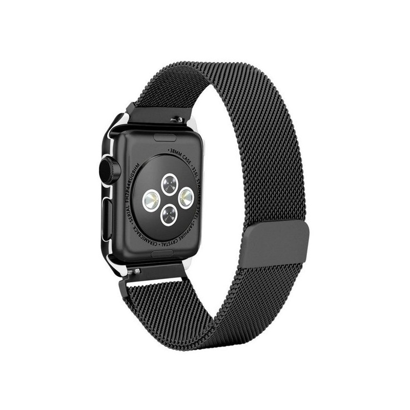 Bracelete Milanese Loop Fecho Magnético para Apple Watch Edition Series 7 - 45mm - Preto