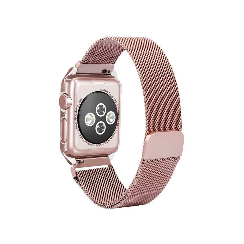 Bracelete Milanese Loop Fecho Magnético para Apple Watch Series 3 - 42mm - Rosa