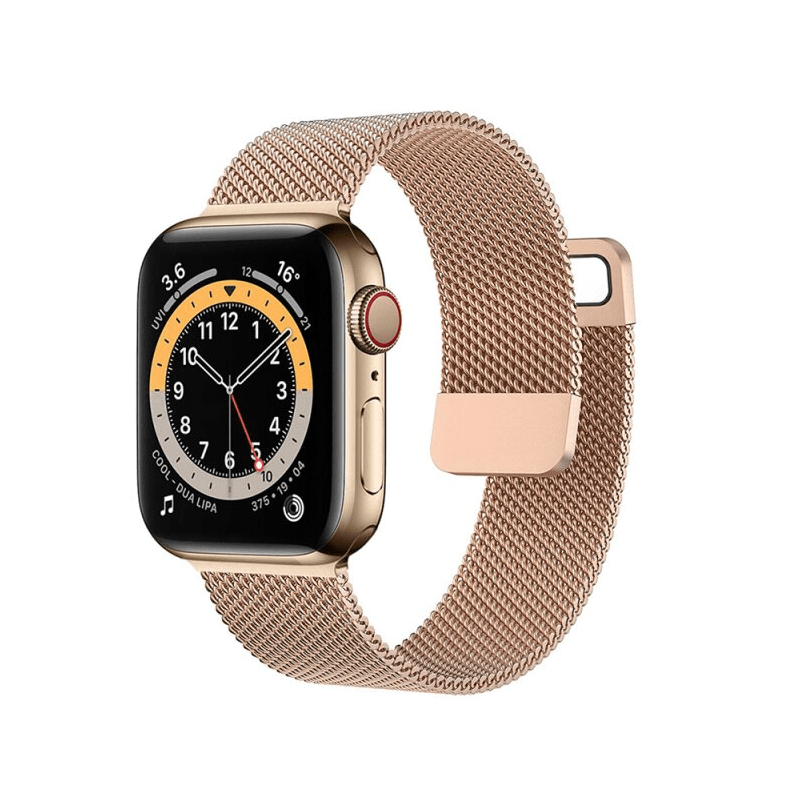 Bracelete Milanese Loop Fecho Magnético para Apple Watch Series 5 - 44mm - Rosa Ouro