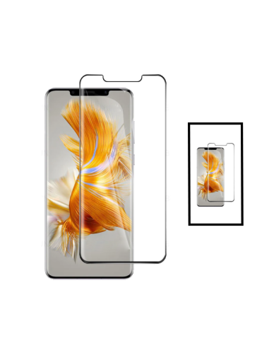 Kit 2 Película de Vidro Temperado 5D Full Cover para Huawei Mate 50 Pro - Transparente/Preto