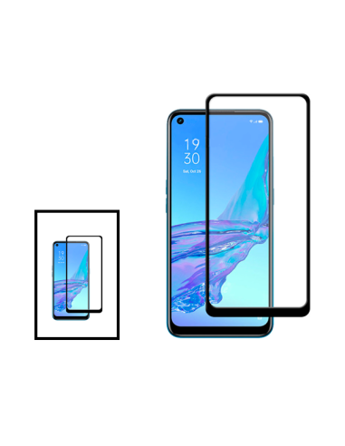 Kit 2 Película de Vidro Temperado 5D Full Cover para Oppo Reno8 Lite - Transparente/Preto