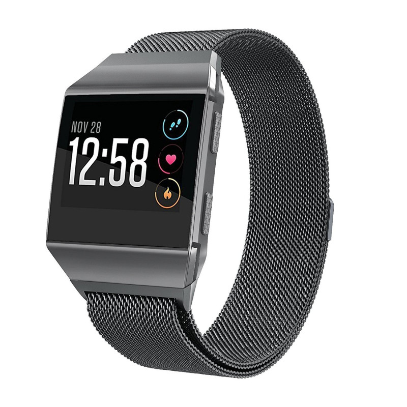 Bracelete Milanese Loop Fecho Magnético para Fitbit Ionic - Preto