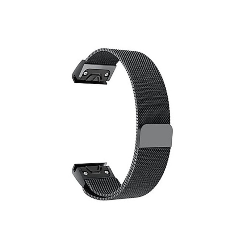 Bracelete Milanese Loop Fecho Magnético para Garmin Fenix 5S Plus 20 mm / Fenix 6S / Fenix 6S Pro 20mm / Venu - Preto