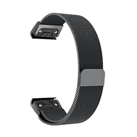 Bracelete Milanese Loop Fecho Magnético para Garmin Fenix 5S Plus 20 mm / Fenix 6S / Fenix 6S Pro 20mm / Venu - Preto