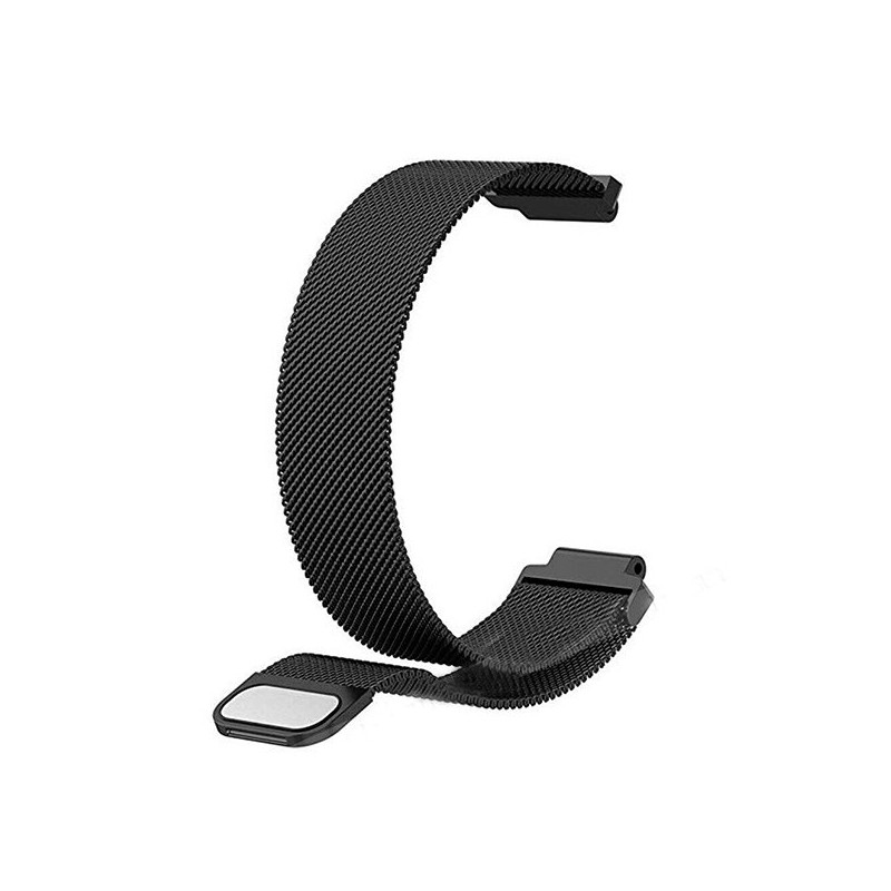 Bracelete Milanese Loop Fecho Magnético para Garmin Forerunner 220 / 230 / 235 / 620 / 630 /735XT - Preto