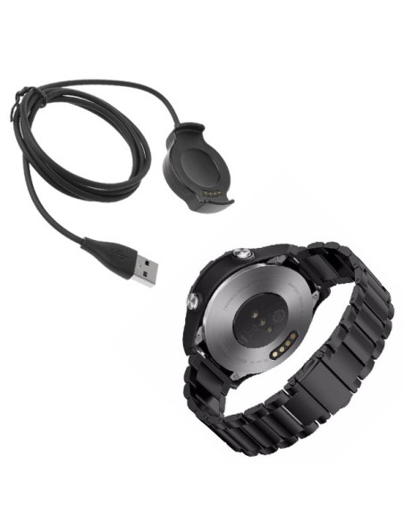 Kit Bracelete Aço Stainless Lux + Ferramenta + Carregador Usb Charger para Huawei Watch 2 - Preto