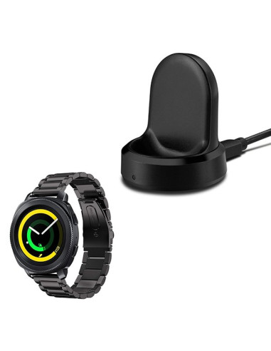 Kit Bracelete Aço Stainless Lux + Ferramenta + Carregador Usb Charger para Samsung Gear S3 Classic - Preto