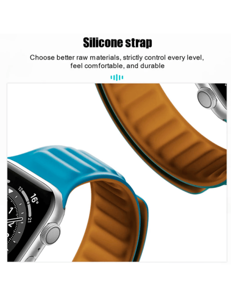 Kit Bracelete Magnetic SmoothSilicone + Película de Hydrogel para Apple Watch Series 5 - 44mm - Azul