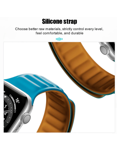 Kit Bracelete Magnetic SmoothSilicone + Película de Hydrogel para Apple Watch Series 6 - 40mm - Laranja