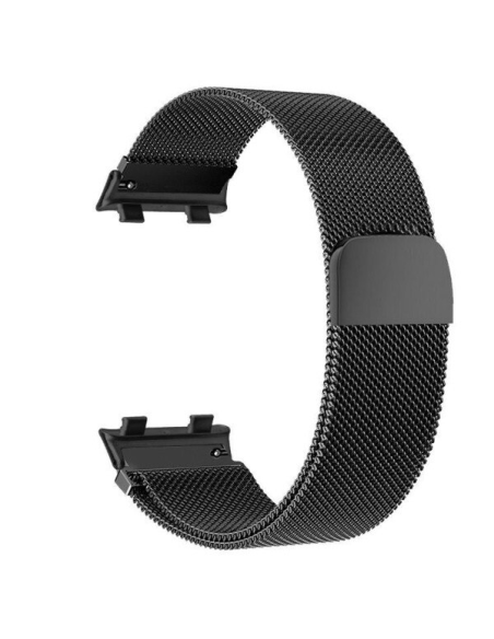 Kit Bracelete Milanese Loop Fecho Magnético + Película de Gel Full Cover para Apple Watch Series 7 - 41mm - Preto