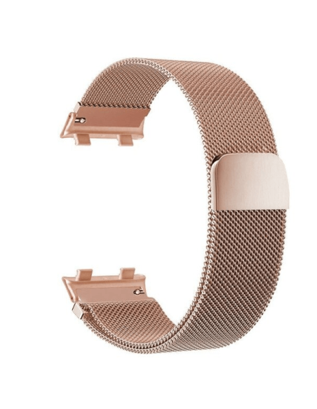 Kit Bracelete Milanese Loop Fecho Magnético + Película de Gel Full Cover para Apple Watch Series 7 - 41mm - Rosa